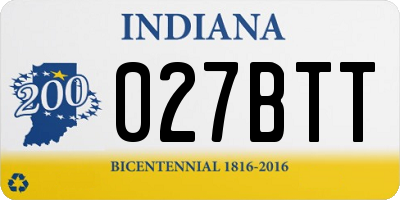 IN license plate 027BTT