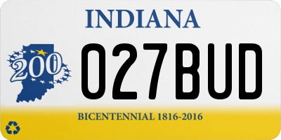 IN license plate 027BUD