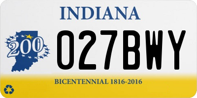 IN license plate 027BWY