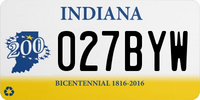 IN license plate 027BYW