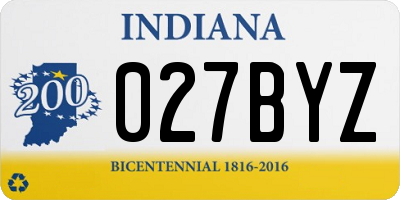 IN license plate 027BYZ