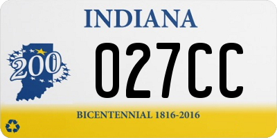 IN license plate 027CC