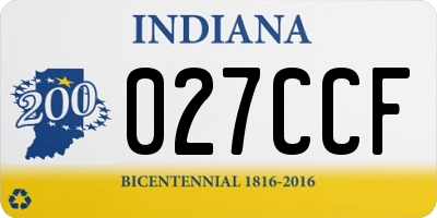 IN license plate 027CCF