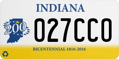 IN license plate 027CCO