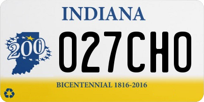 IN license plate 027CHO