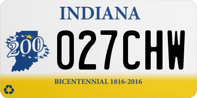 IN license plate 027CHW