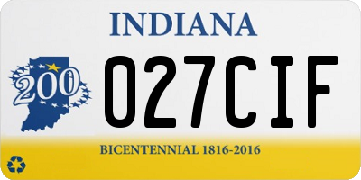 IN license plate 027CIF
