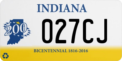 IN license plate 027CJ