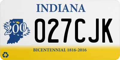 IN license plate 027CJK