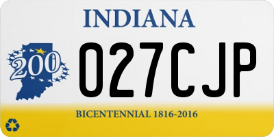 IN license plate 027CJP