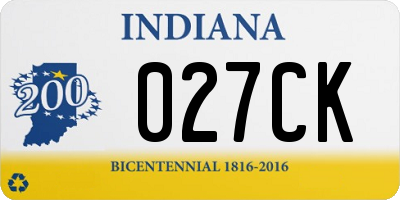 IN license plate 027CK