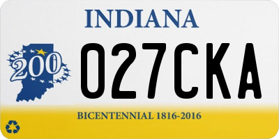 IN license plate 027CKA