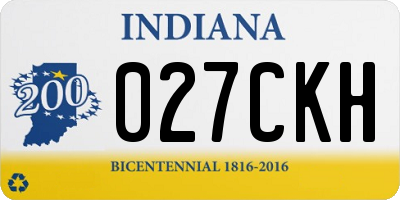 IN license plate 027CKH