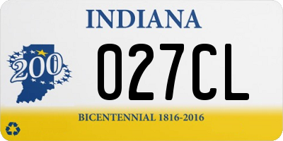 IN license plate 027CL