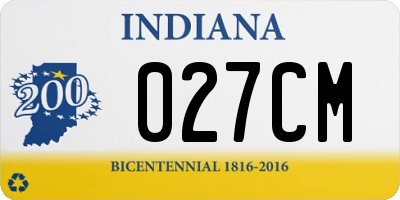 IN license plate 027CM