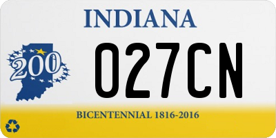 IN license plate 027CN