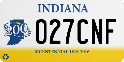 IN license plate 027CNF