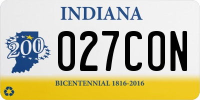 IN license plate 027CON