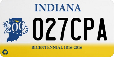 IN license plate 027CPA