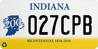 IN license plate 027CPB