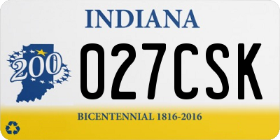 IN license plate 027CSK