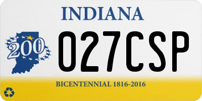 IN license plate 027CSP