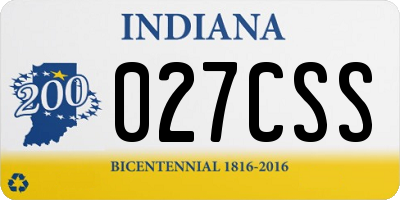 IN license plate 027CSS