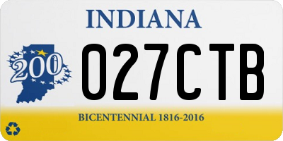 IN license plate 027CTB