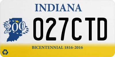 IN license plate 027CTD