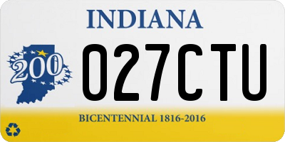 IN license plate 027CTU