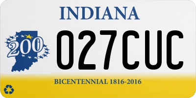 IN license plate 027CUC