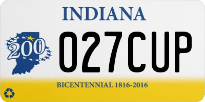 IN license plate 027CUP
