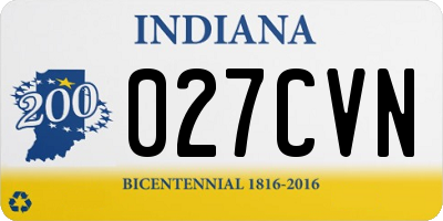 IN license plate 027CVN