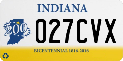 IN license plate 027CVX