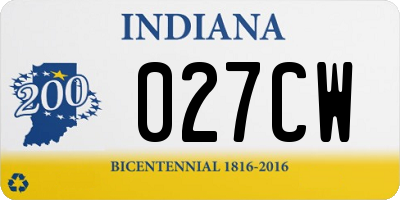 IN license plate 027CW