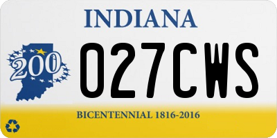 IN license plate 027CWS