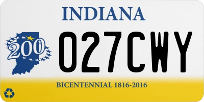 IN license plate 027CWY