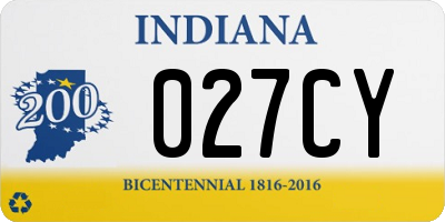 IN license plate 027CY