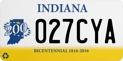IN license plate 027CYA