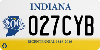 IN license plate 027CYB