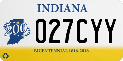 IN license plate 027CYY