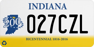 IN license plate 027CZL