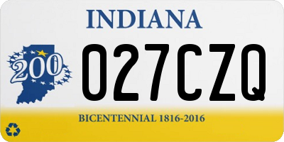IN license plate 027CZQ