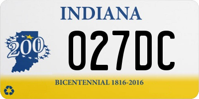 IN license plate 027DC