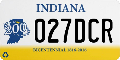 IN license plate 027DCR