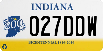 IN license plate 027DDW