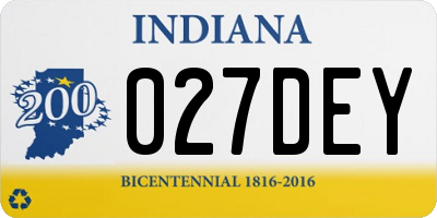 IN license plate 027DEY