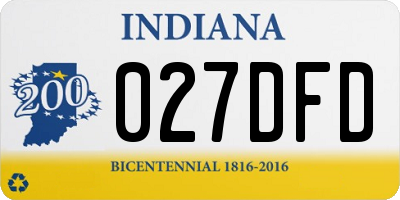 IN license plate 027DFD
