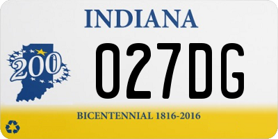 IN license plate 027DG