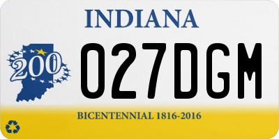IN license plate 027DGM